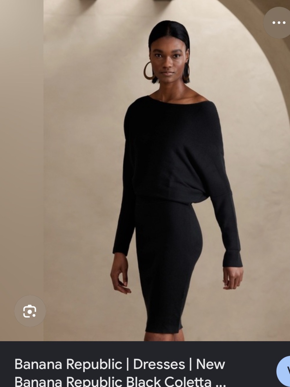 Banana Republic Black Off-Shoulder Sweater Dress